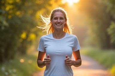 Woman enjoying outdoor walk in nature